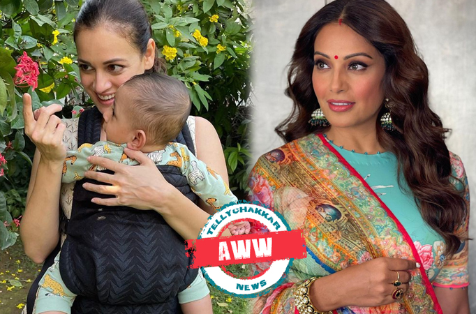 Aww! Dia Mirza’s son Avyaan looks too cute taking a relaxing nap on his mother’s arm, look at Bipasha Basu’s unmissable reaction