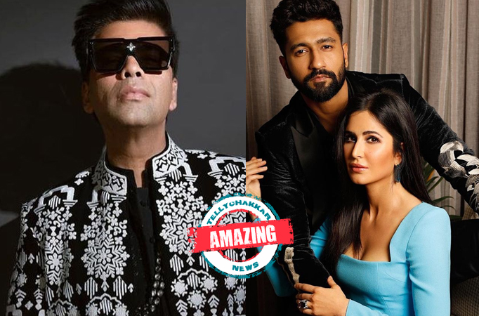 Amazing! Can you find filmmaker Karan Johar in the picture featuring Vicky Kaushal and Katrina Kaif ?