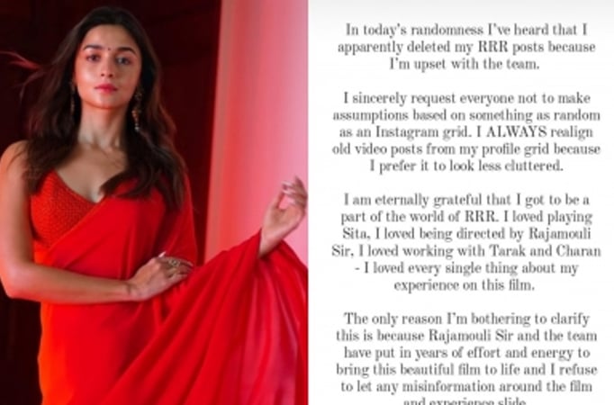 Alia Bhatt on rumours of her being unhappy with 'RRR' team: I declutter my Instagram always