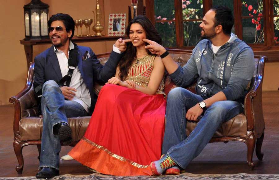 Shah Rukh Khan, Deepika Padukone and Rohit Shetty