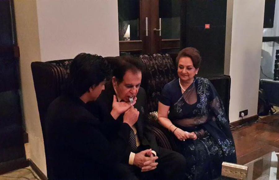 Shah Rukh Khan, Dilip Kumar and Saira Banu