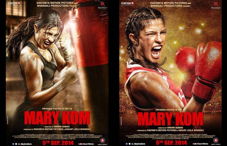 Tough look: Priyanka Chopra in and as Mary Kom  