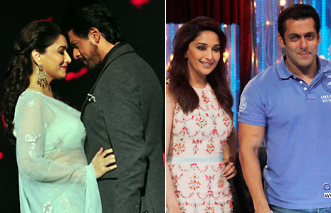 Shah Rukh Khan, Salman Khan and Madhuri Dixit