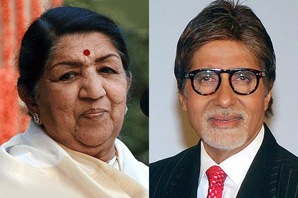 Lata Mangeshkar and Amitabh Bachchan