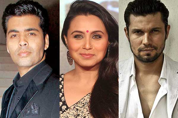 Karan Johar, Rani Mukerji and Randeep Hooda