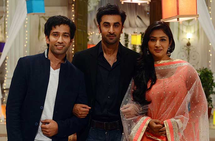 Ranbir Kapoor with Nakuul Mehta and Disha Parmar