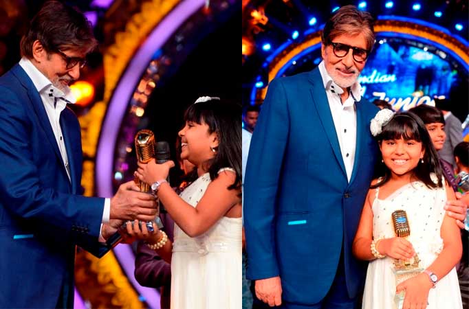 Amitabh Bachchan with Indian Idol Junior winner Anjana Padmanabhan