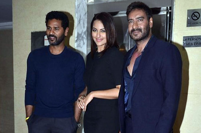 Ajay, Sonakshi and Prabhu to promote Action Jackson on Comedy Nights With Kapil