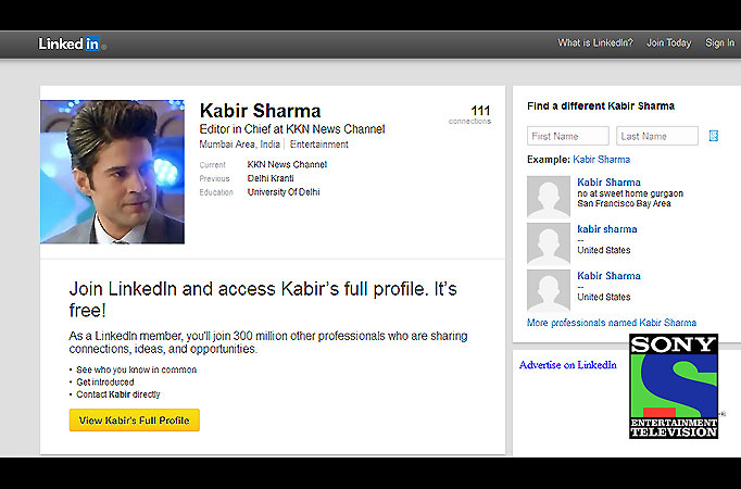 Rajeev Khandelwal aka Kabir Sharma joins LinkedIn: Sony TV