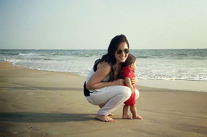 Kanchi Kaul with her kid