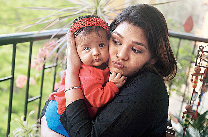 Sudipta Chakraborty with her daughter