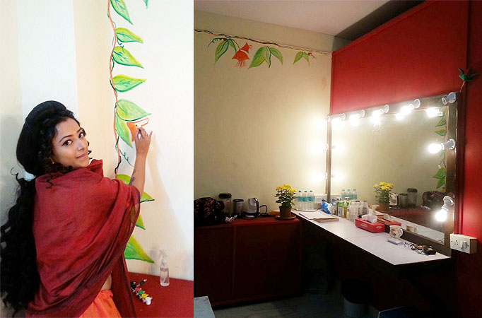 Shweta Basu Prasad PAINTS her make-up room