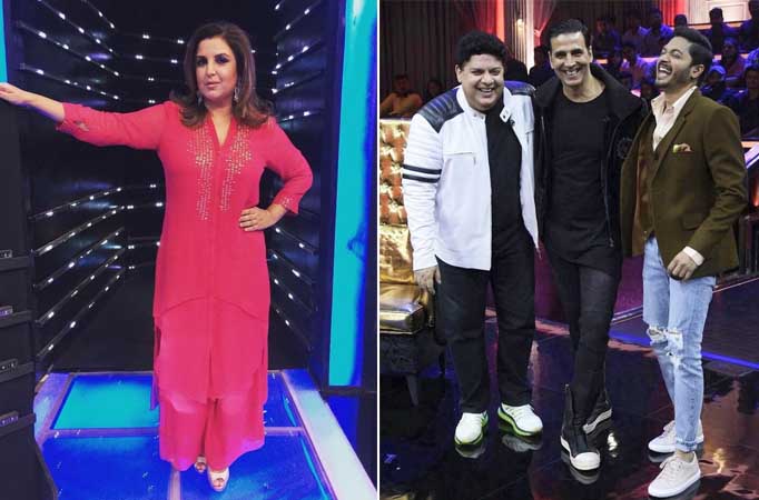 Farah Khan surprises Akshay, Sajid Khan on show's set