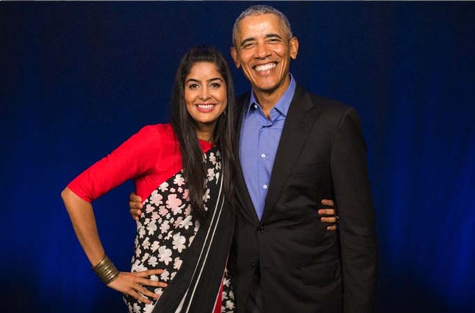 Anisha Dixit and Barack Obama