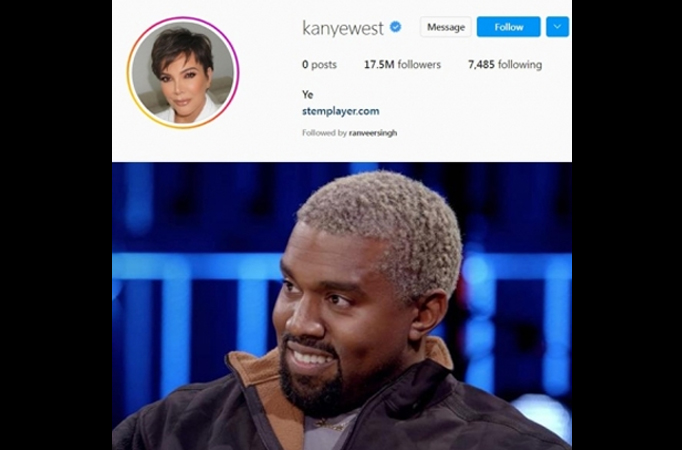 Kanye West uses Kris Jenner's photo as his Instagram profile picture