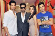 Karan Johar with Sidharth Malhotra, Alia Bhatt and Varun Dhawan