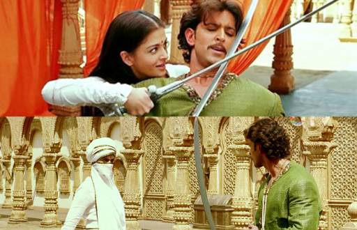 Aishwaya Rai Bachchan and Hrithik Roshan in Jodha Akbar