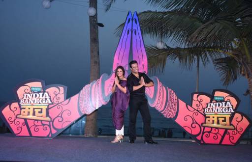 Krushna Abhishek and Mona Singh at the launch of India Banega Manch 