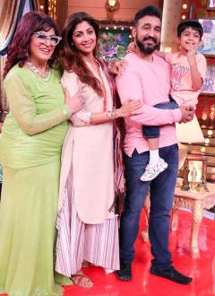 Archana Puran Singh, Shilpa Shetty Kundra and Raj Kundra with Son